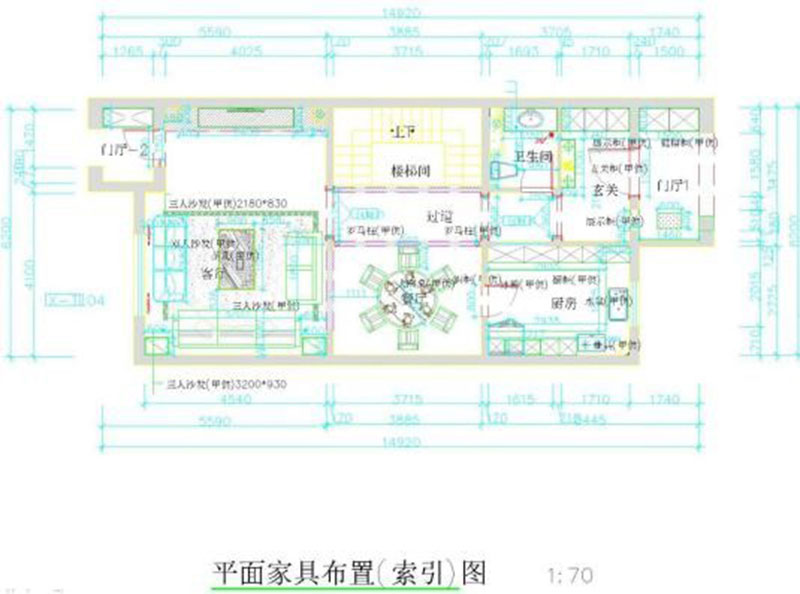 潮白河孔雀城 欧式风格户型图装修效果图