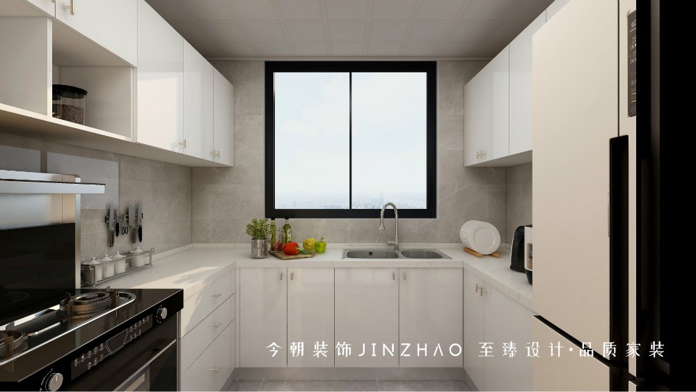 融创中心现代简约风格厨房装修效果图