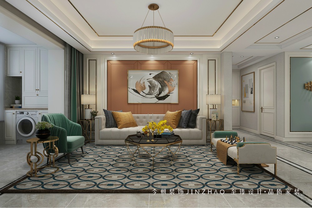 尚宾城美式风格客厅装修效果图