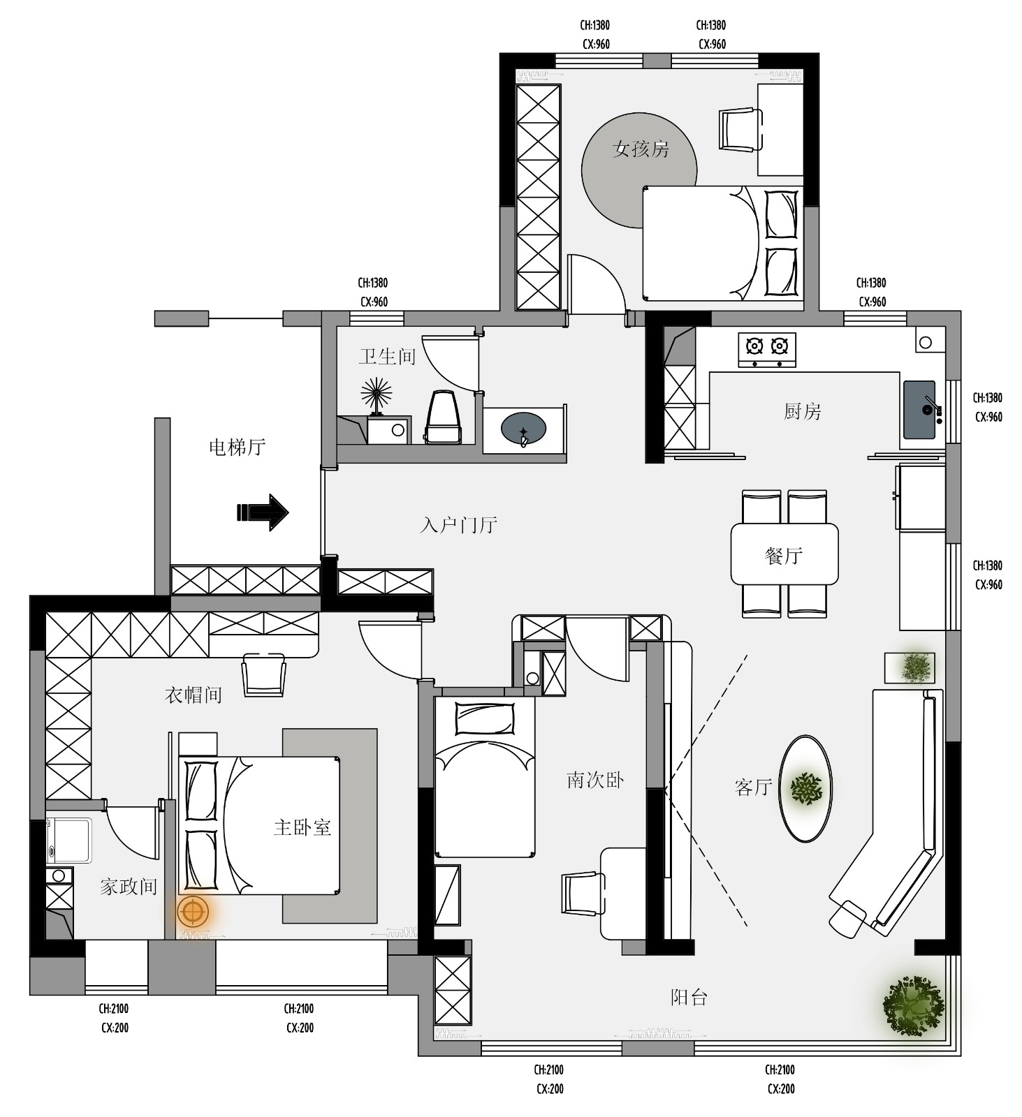 瑞凝府意式风格客厅装修效果图