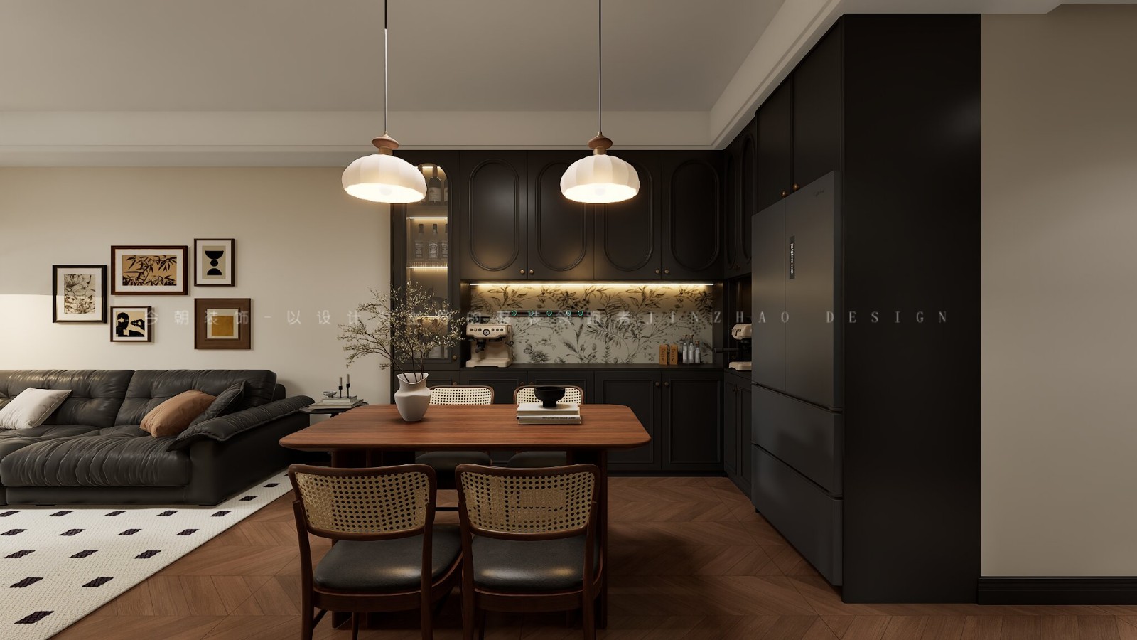 安锦云庭美式风格餐厅装修效果图