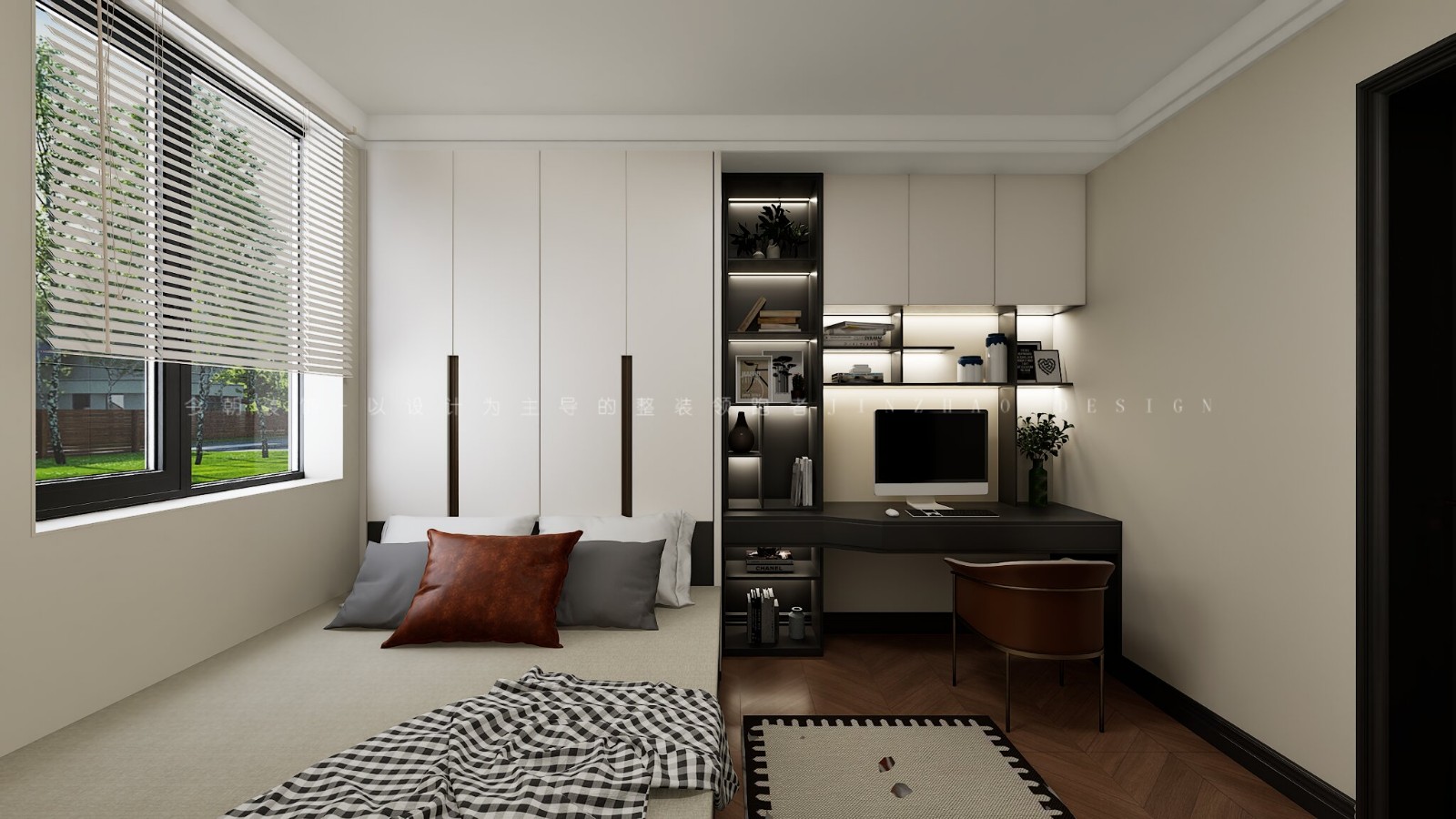 安锦云庭美式风格次卧装修效果图