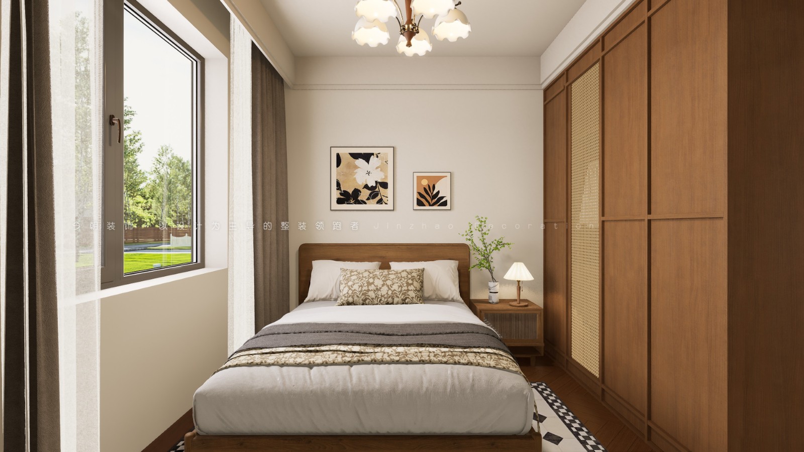 锦江府美式风格次卧装修效果图