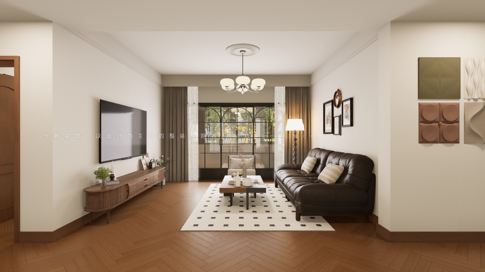 锦江府美式风格客厅装修效果图