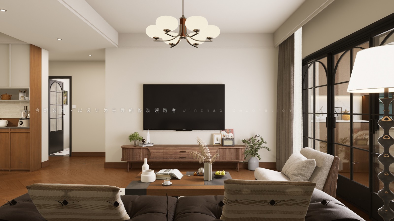 锦江府美式风格客厅装修效果图