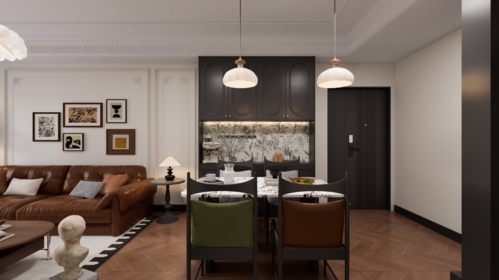 绿城悦园法式风格餐厅装修效果图