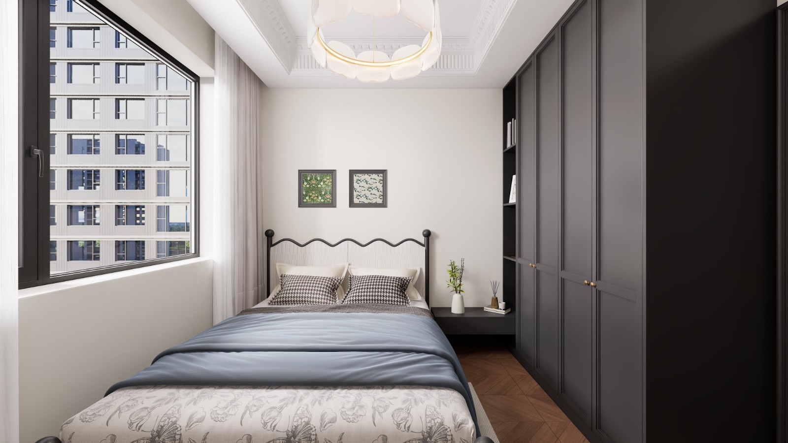 绿城悦园法式风格次卧装修效果图