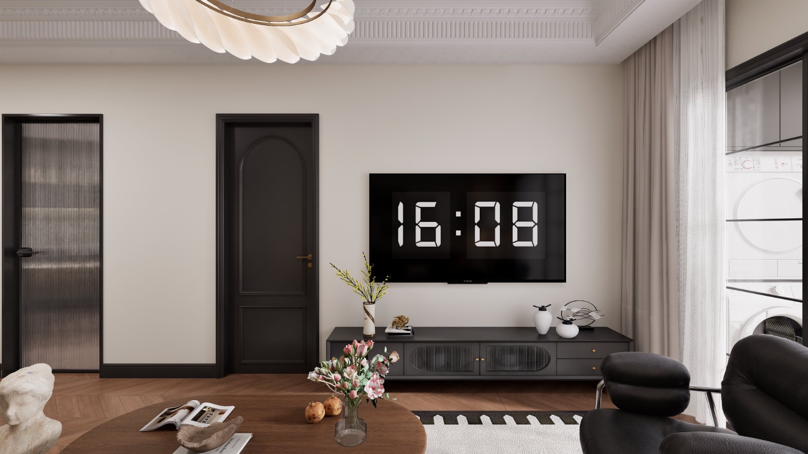 绿城悦园法式风格客厅装修效果图