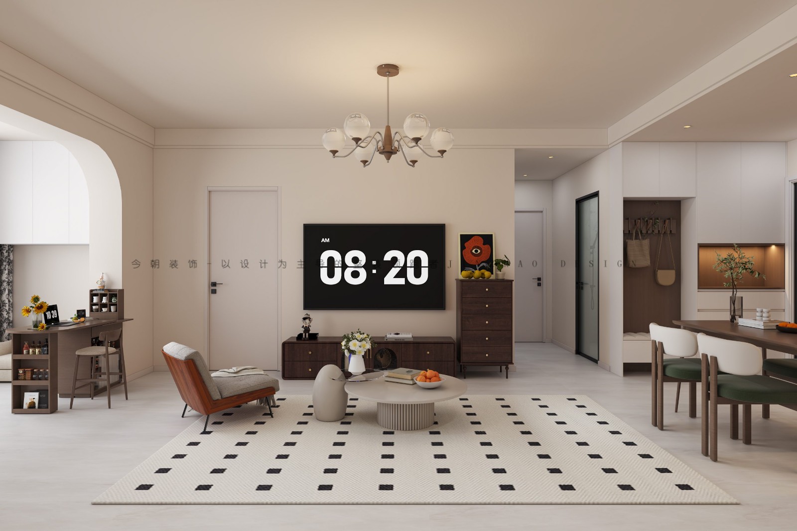 十里铺新村现代简约风格客厅装修效果图