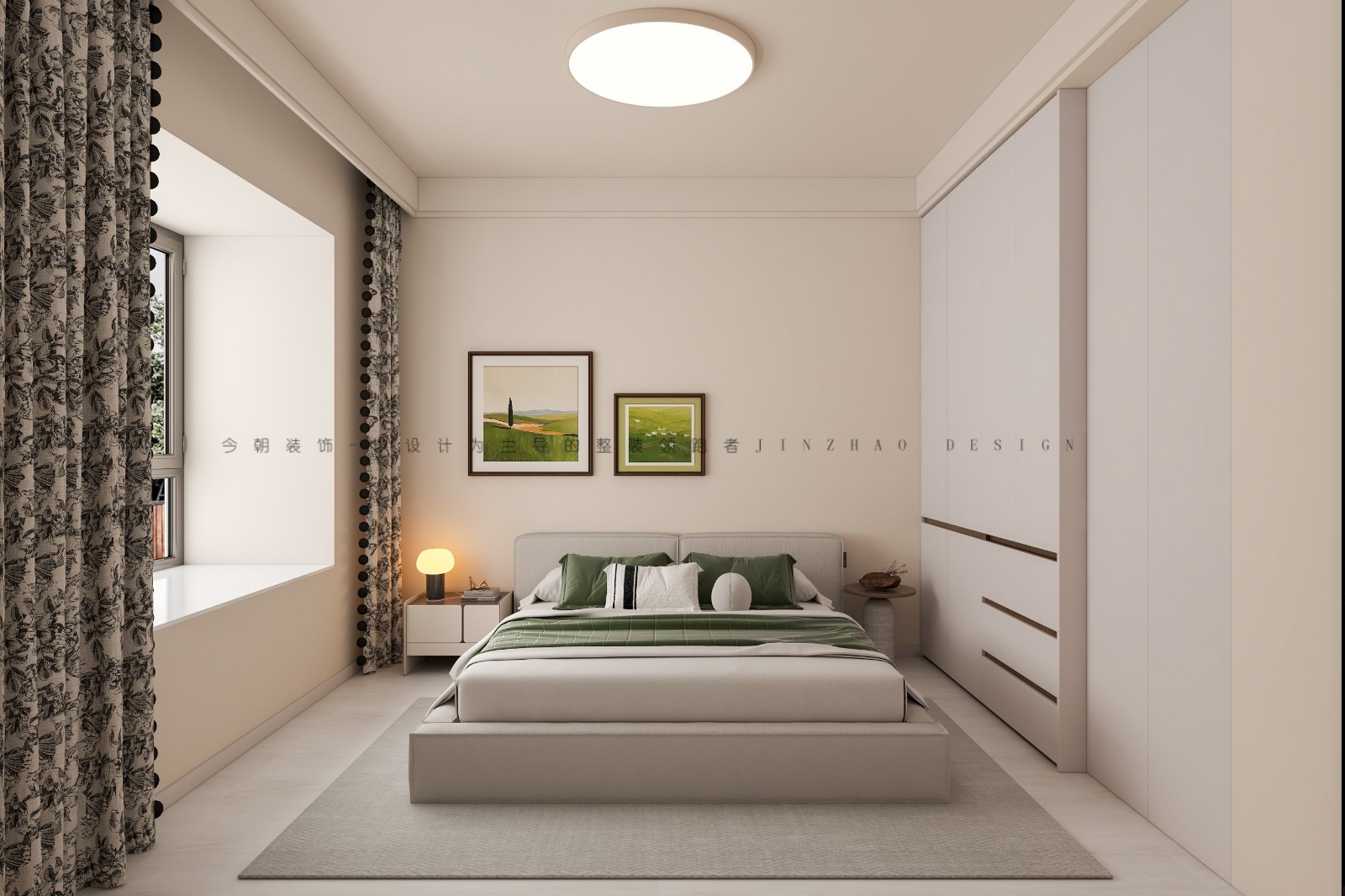 十里铺新村现代简约风格主卧装修效果图