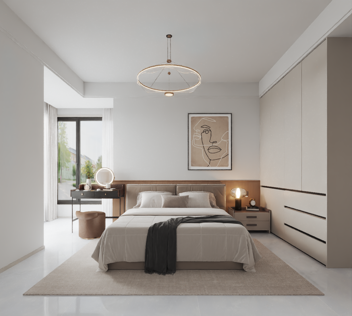 大马庄园现代简约风格主卧装修效果图