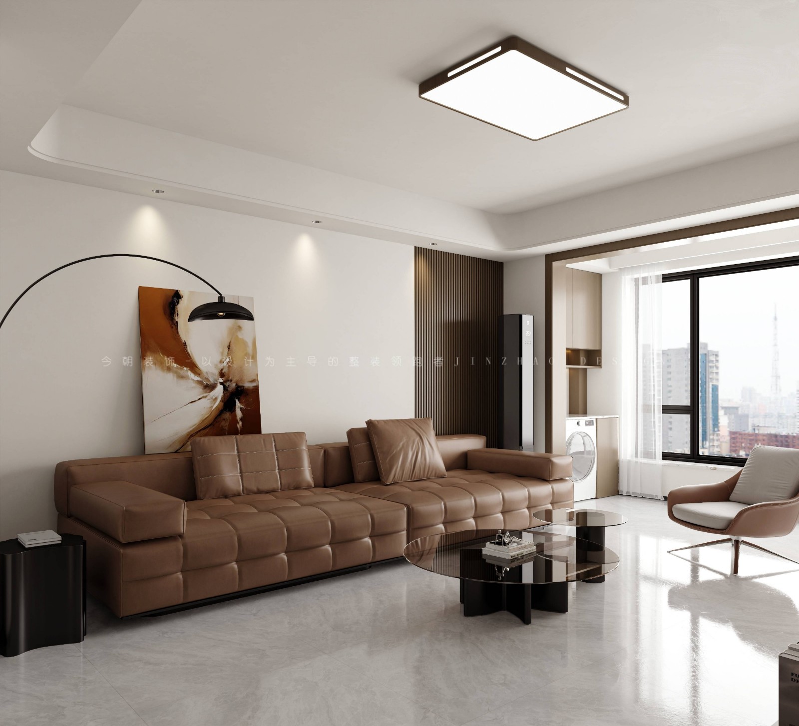 54所盛景园新中式风格客厅装修效果图