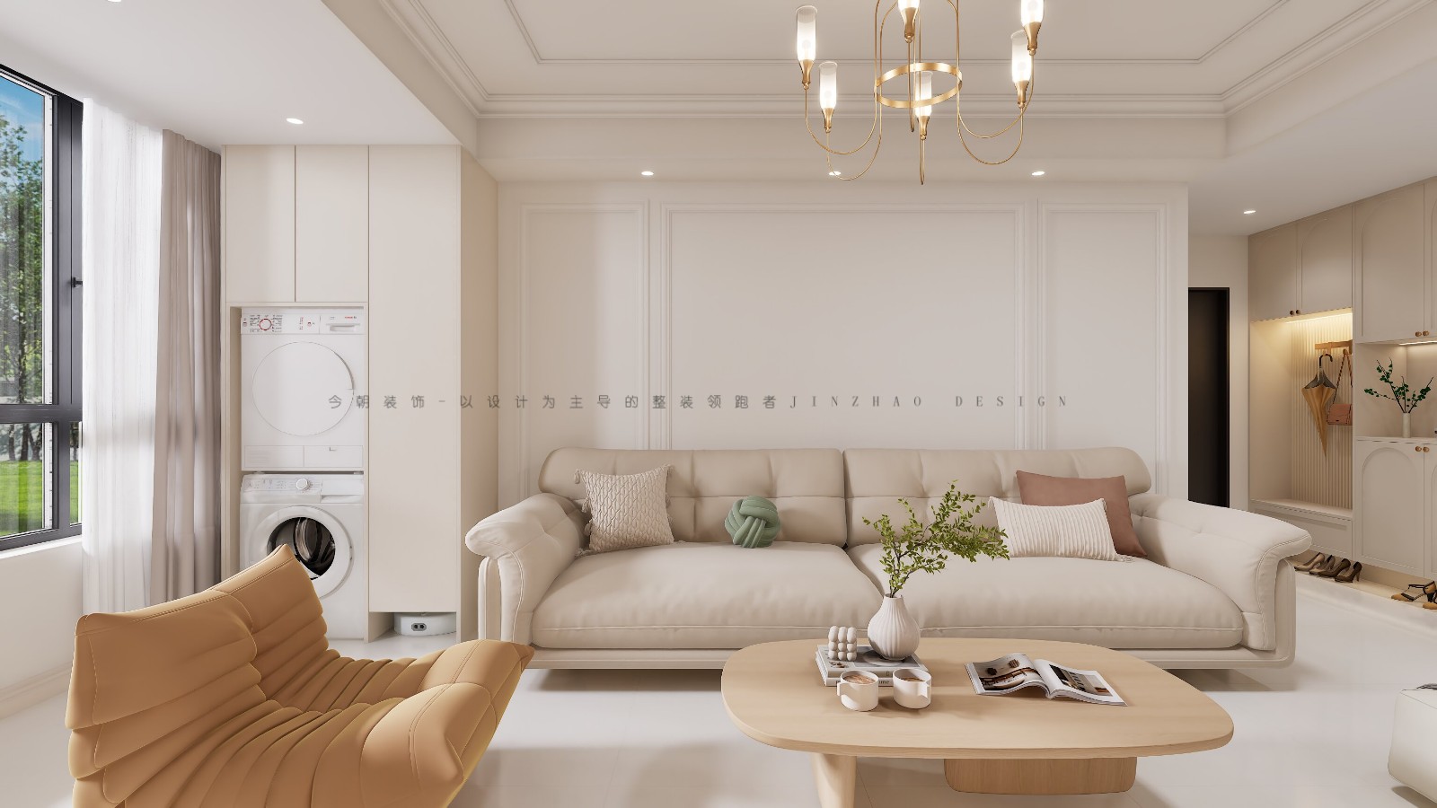 绿城悦园法式风格客厅装修效果图