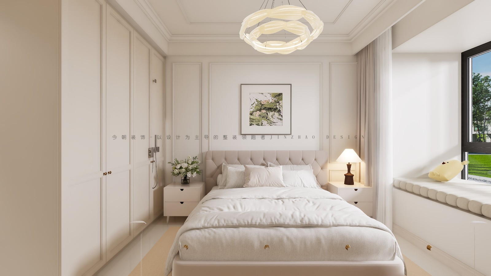 绿城悦园法式风格主卧装修效果图