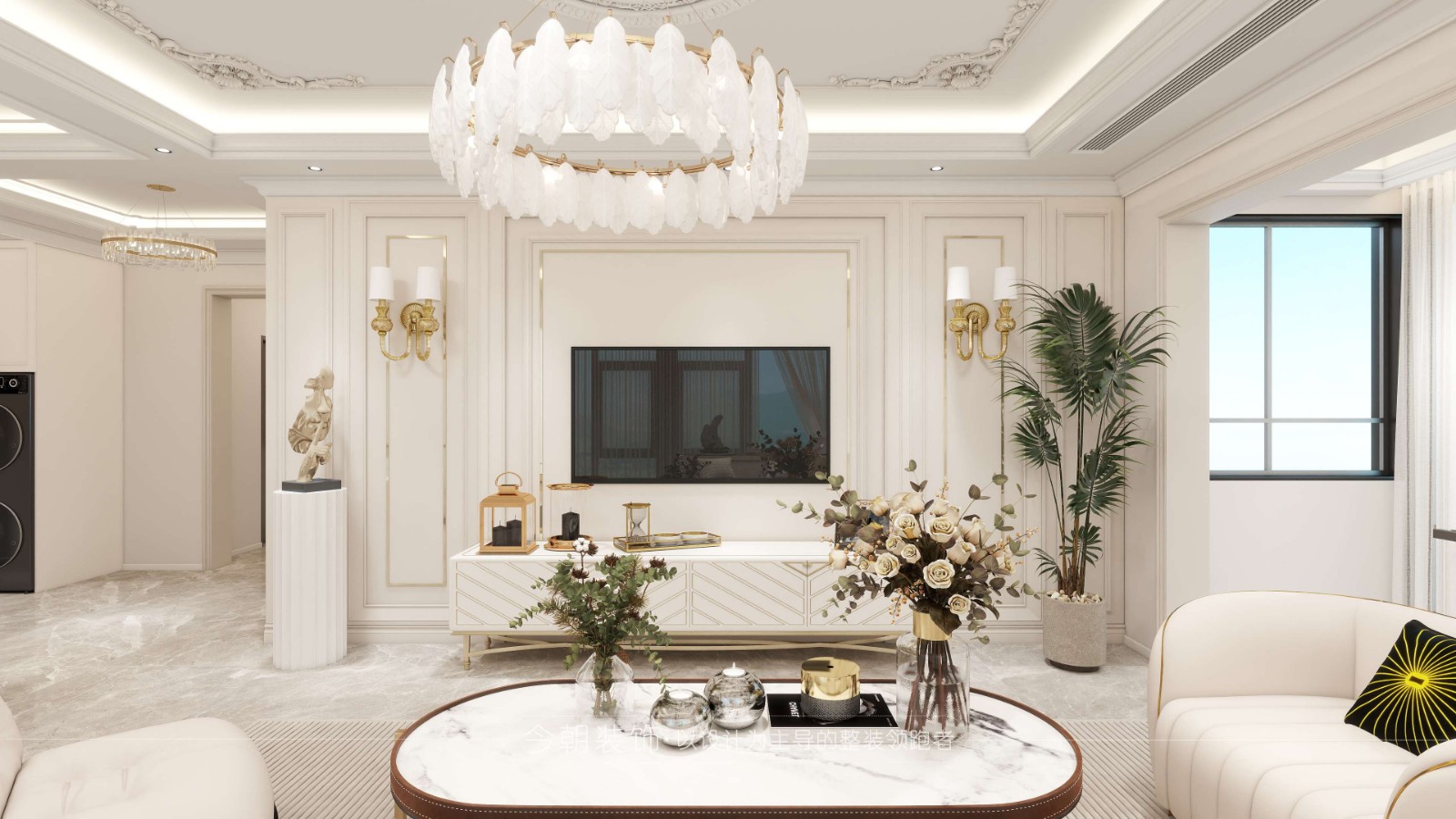 润江一号现代简约风格客厅装修效果图