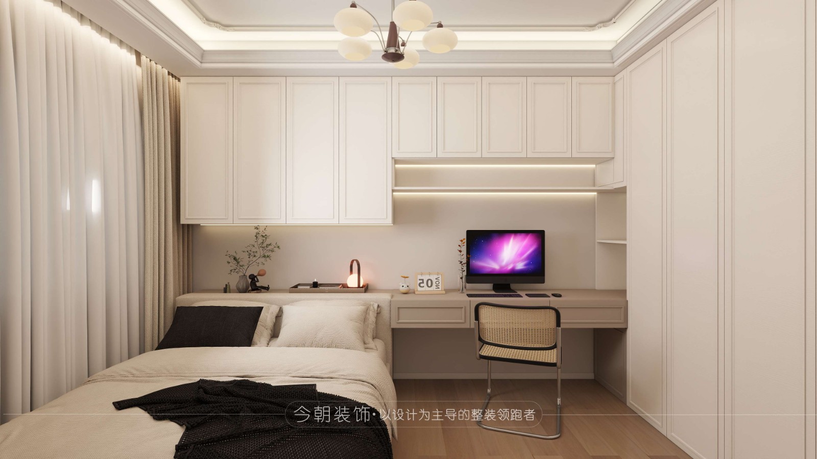 润江一号现代简约风格书房装修效果图