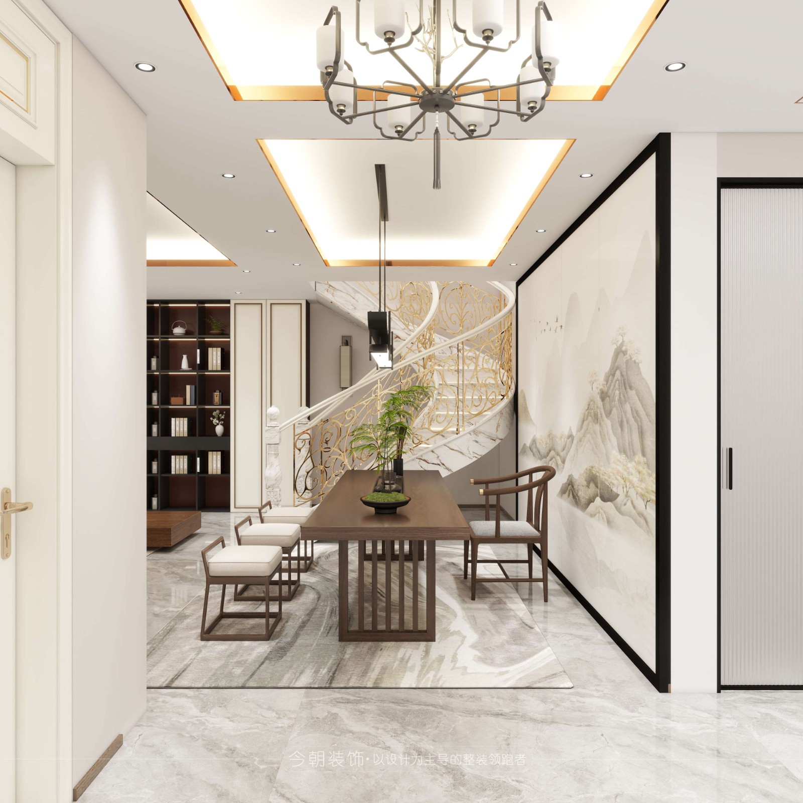 润江一号现代简约风格餐厅装修效果图