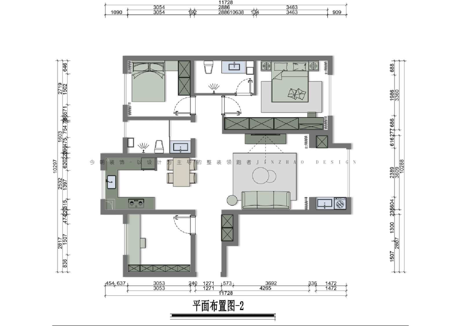 尚宾城现代简约风格户型图装修效果图