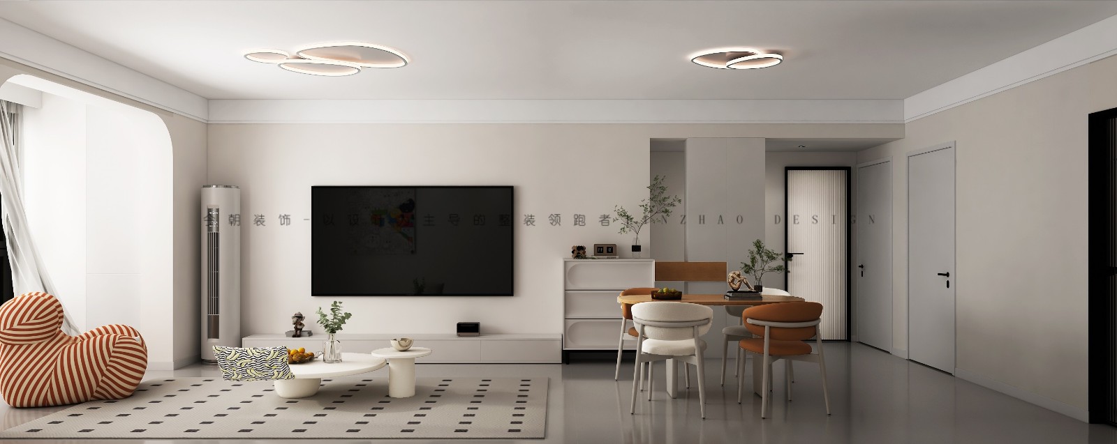 荣盛城新中式风格客厅装修效果图