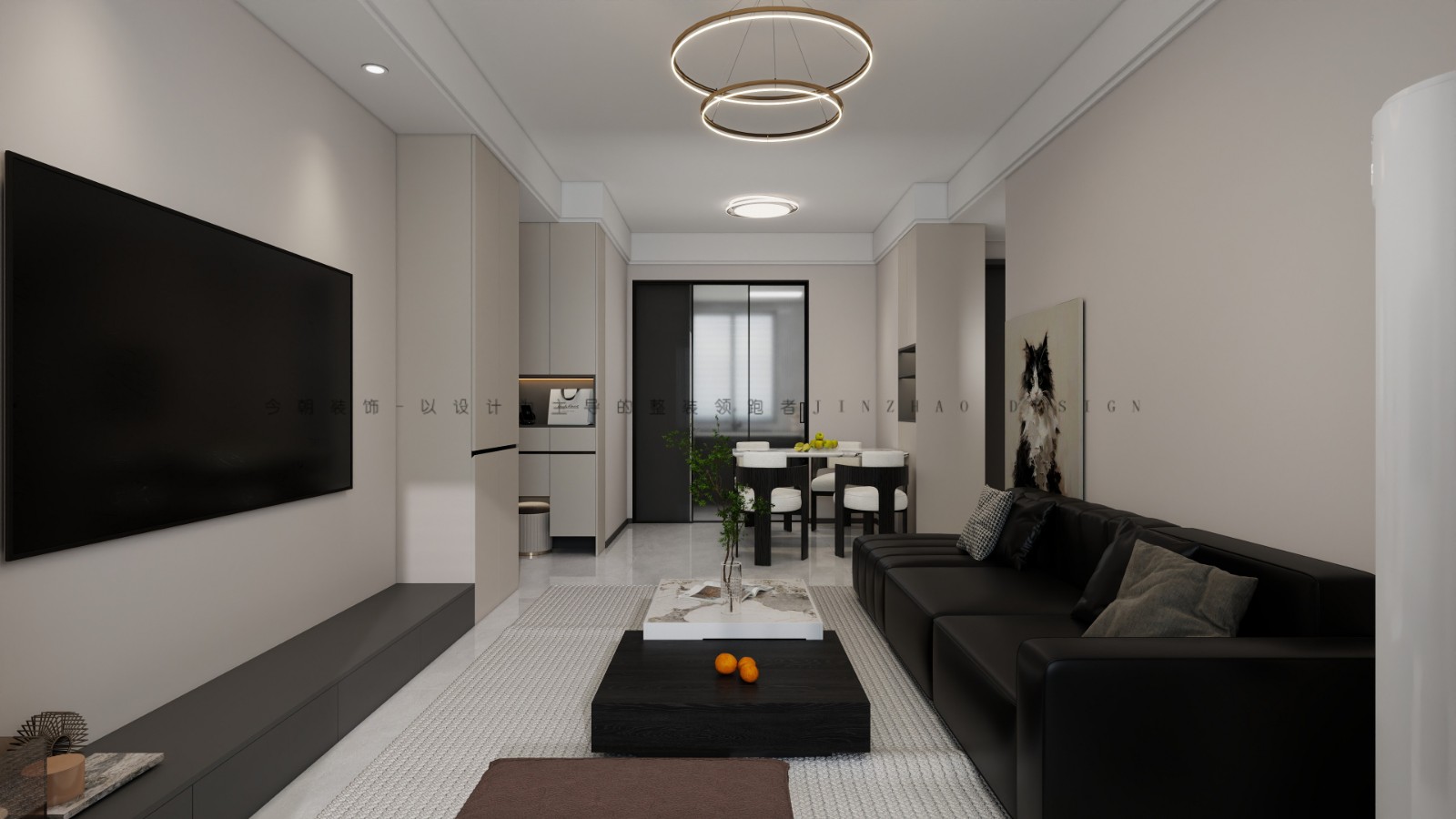 天山熙湖现代简约风格客厅装修效果图
