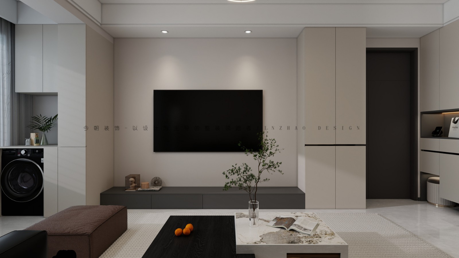 天山熙湖现代简约风格客厅装修效果图