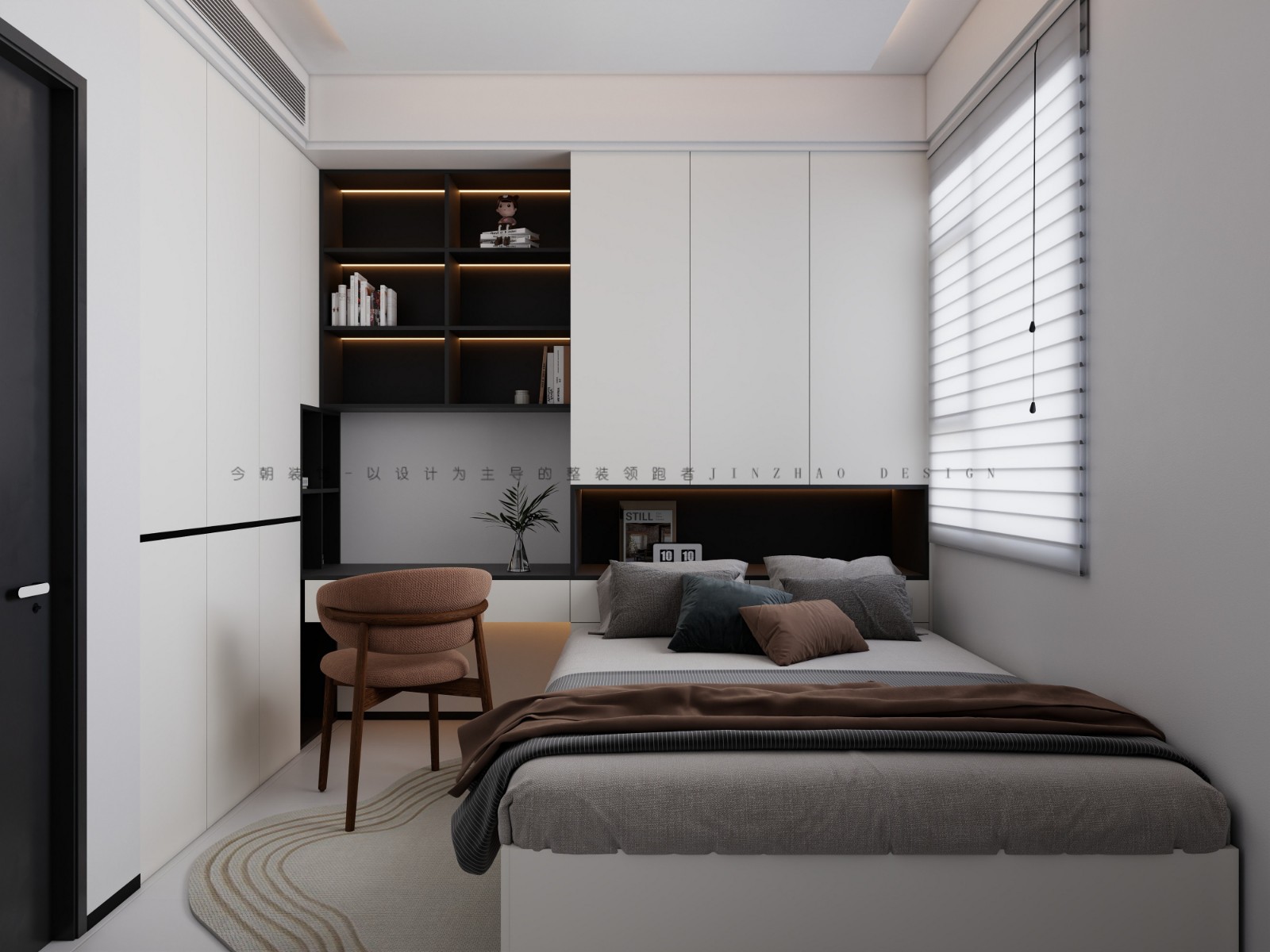安联新锐中心现代简约风格次卧装修效果图