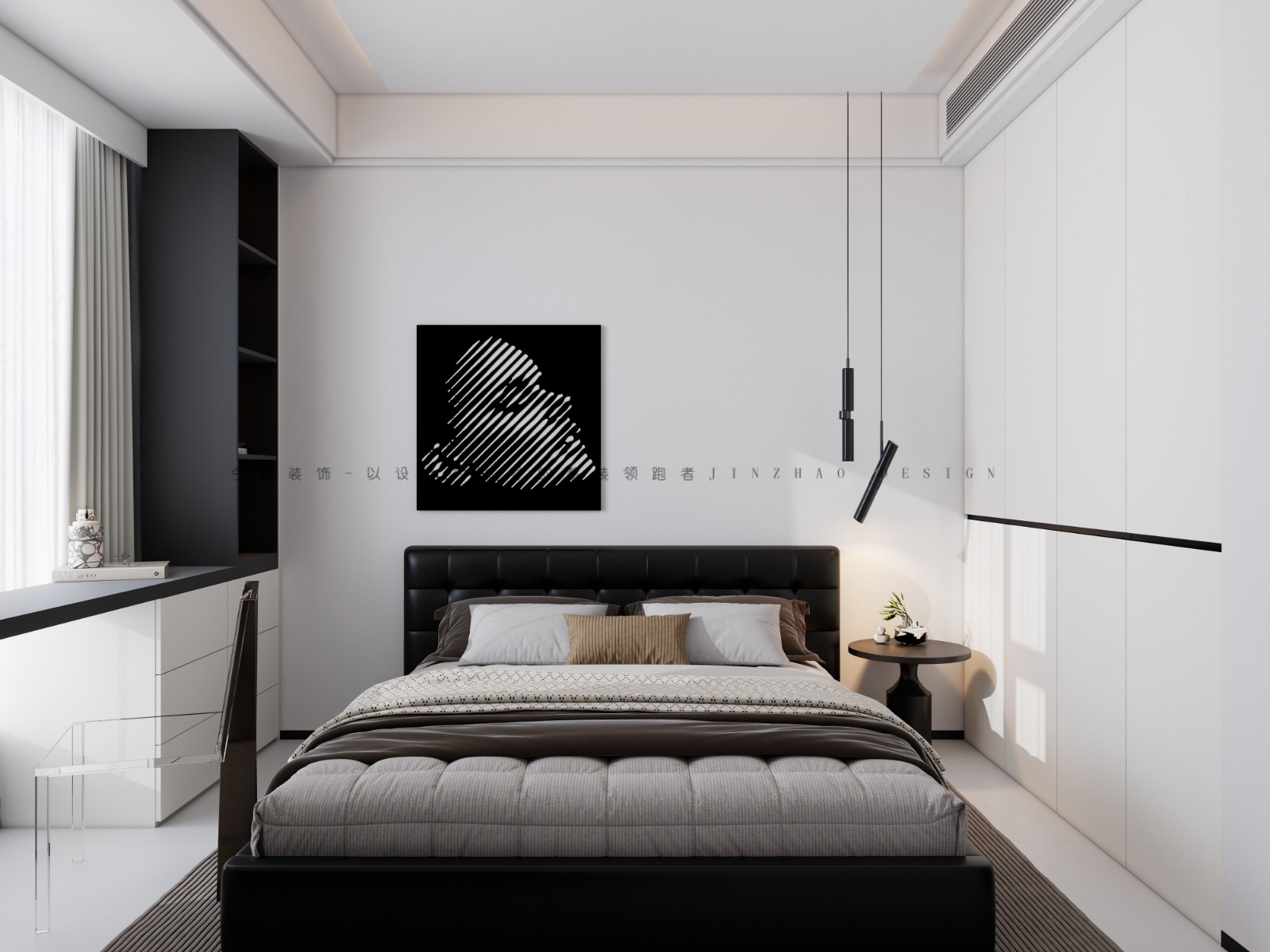安联新锐中心现代简约风格主卧装修效果图