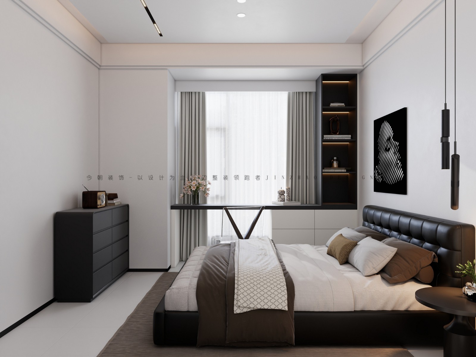 安联新锐中心现代简约风格主卧装修效果图