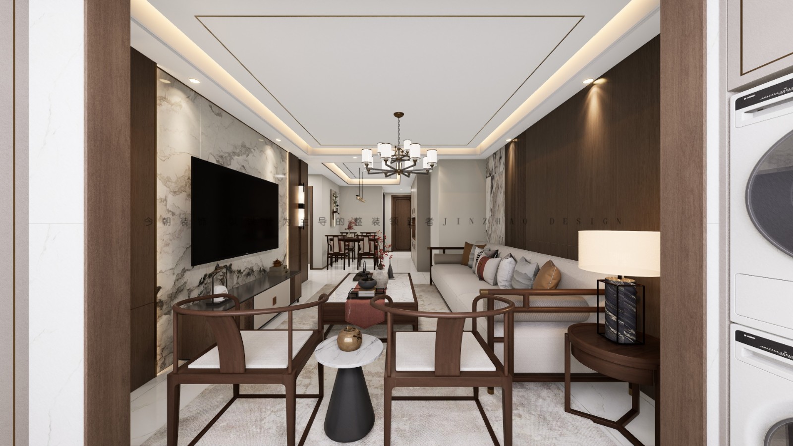 城发投云尚新中式风格客厅装修效果图