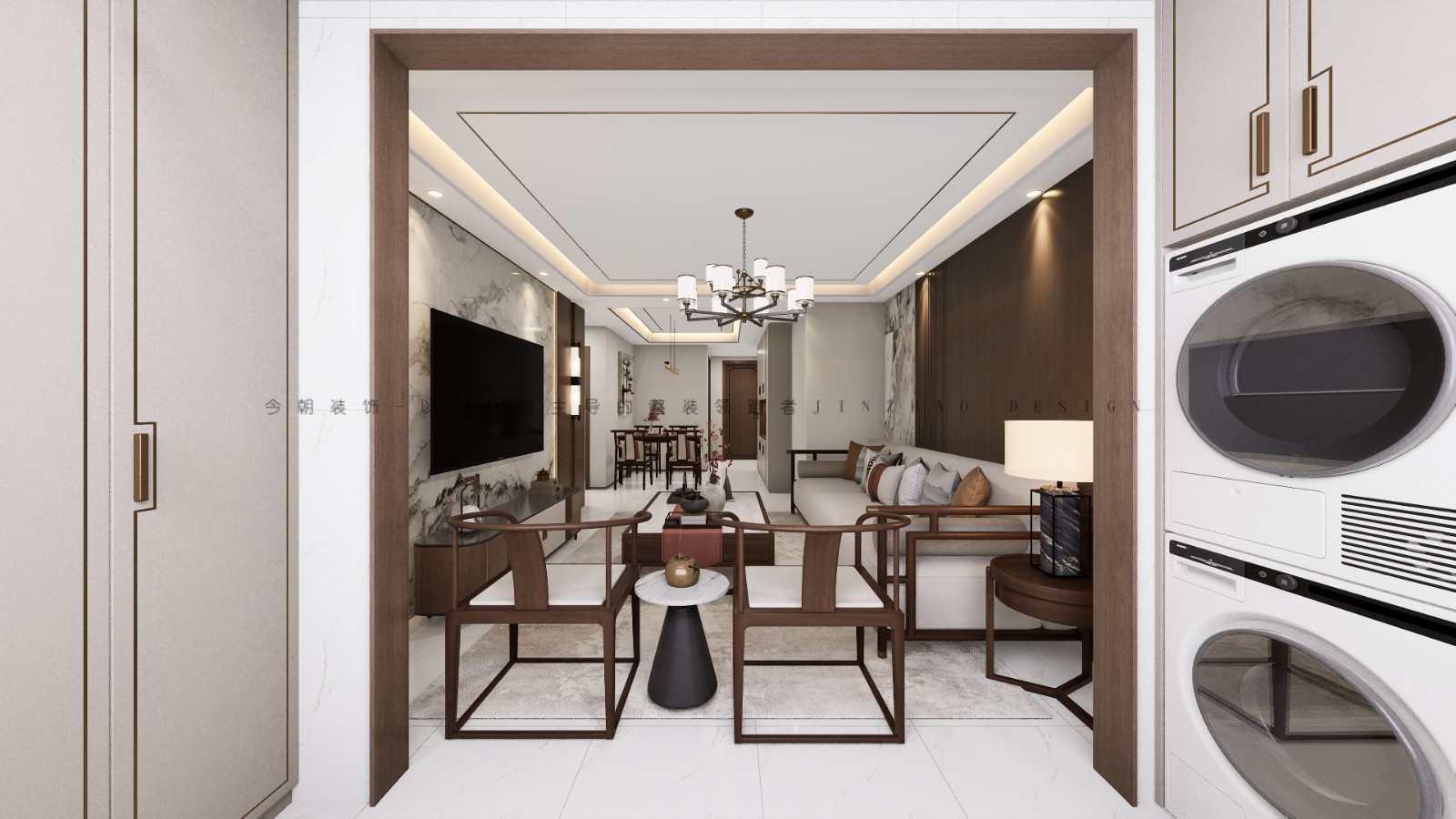 城发投云尚新中式风格客厅装修效果图