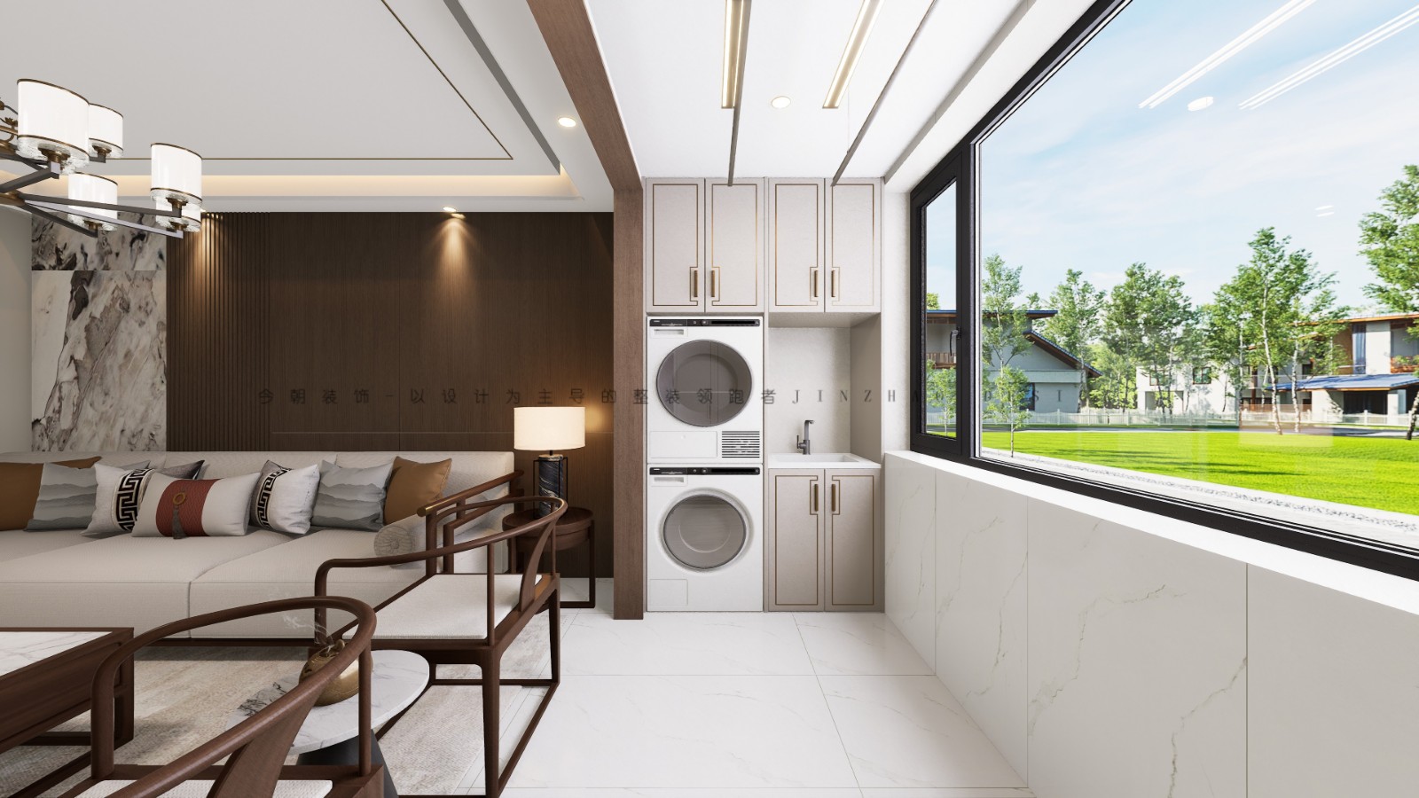 城发投云尚新中式风格阳台装修效果图