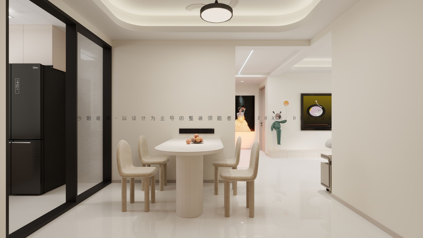 凤凰城3期法式风格餐厅装修效果图