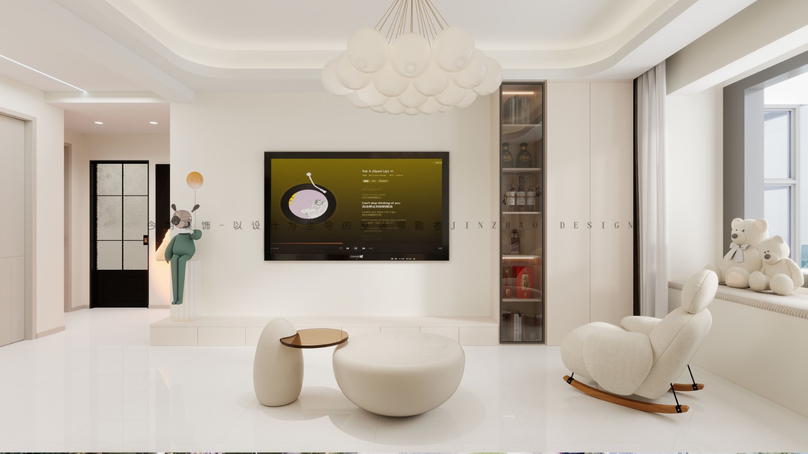 凤凰城3期法式风格客厅装修效果图