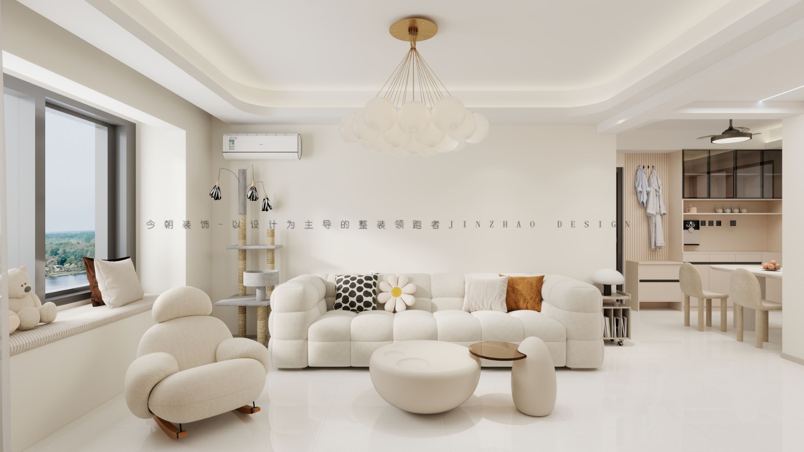 凤凰城3期法式风格客厅装修效果图