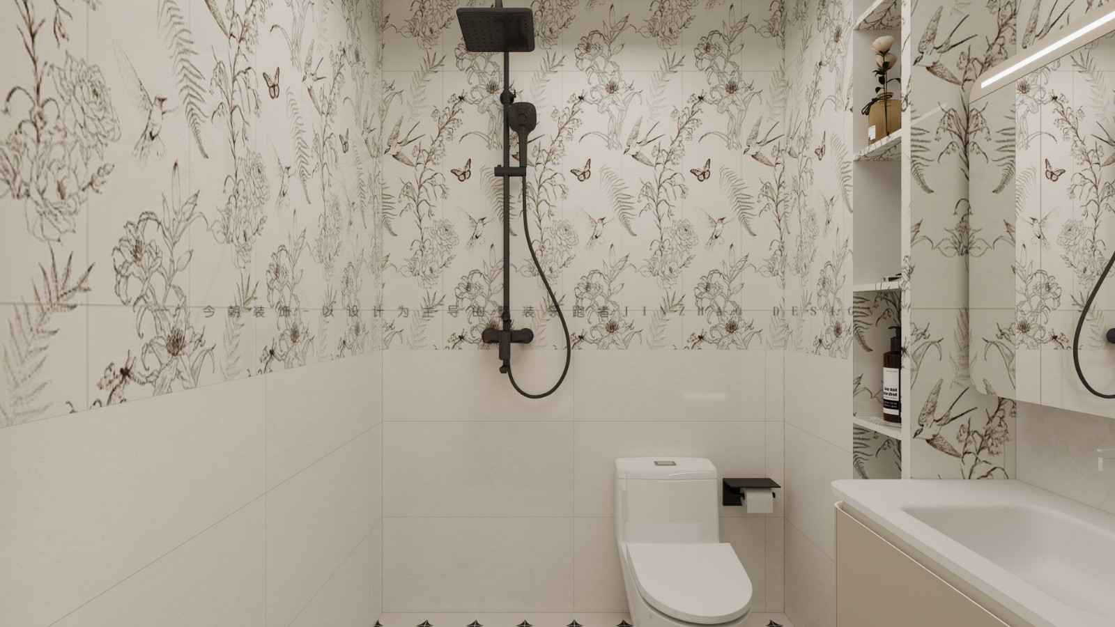 凤凰城3期法式风格卫生间装修效果图