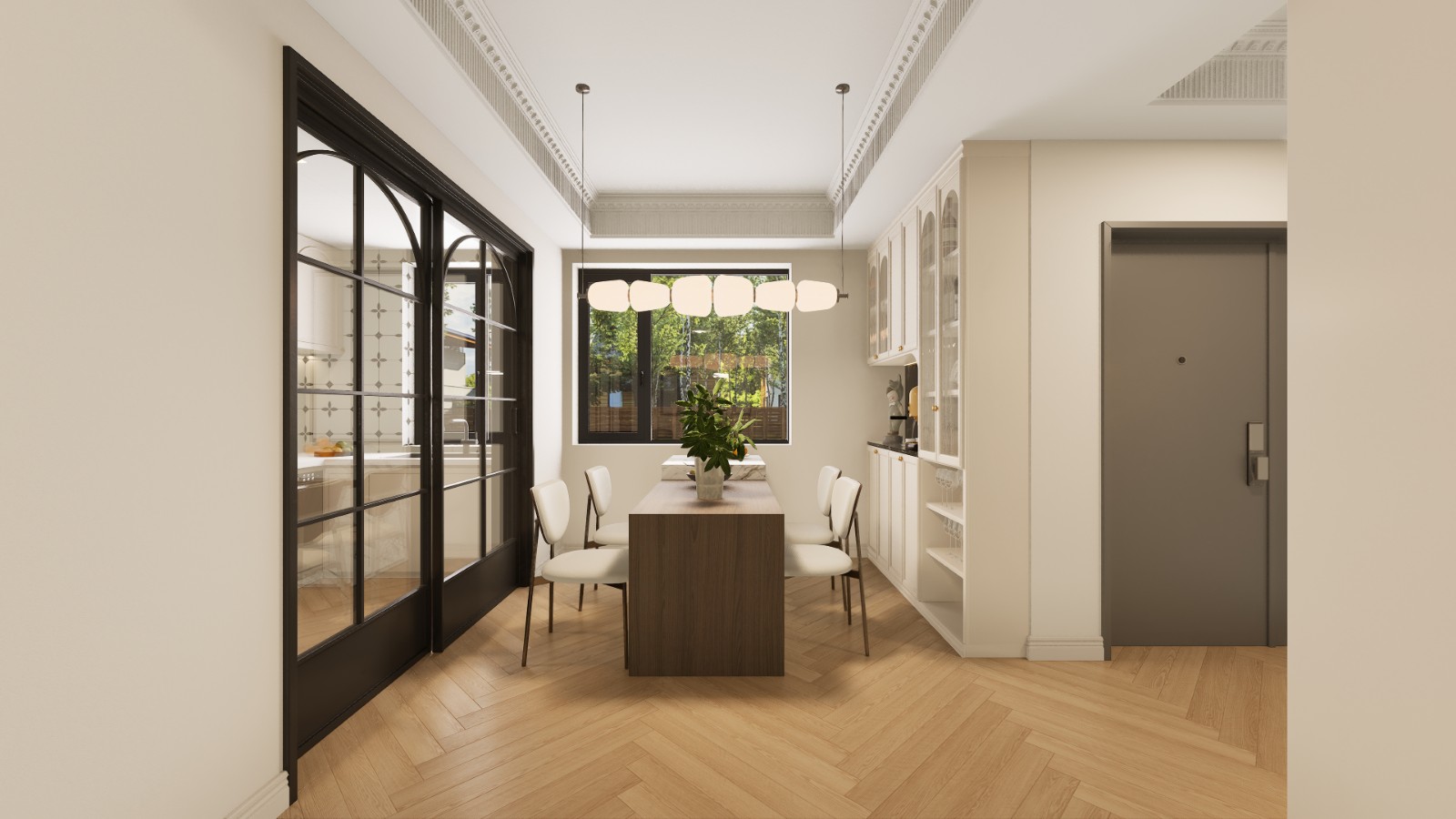 恒扬公园8号法式风格餐厅装修效果图