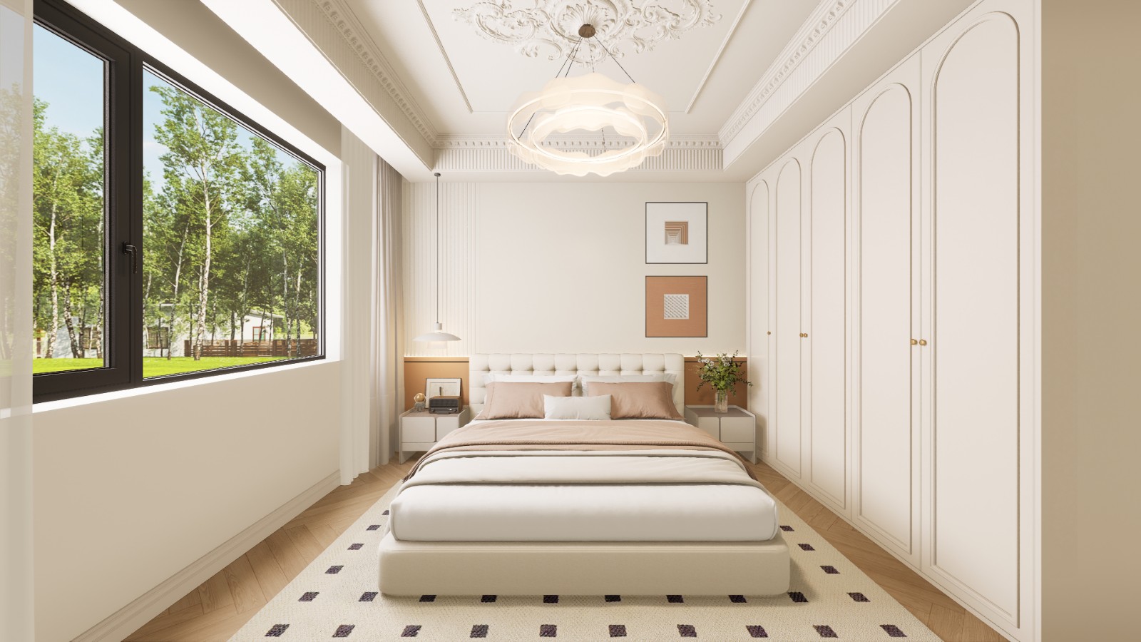 恒扬公园8号法式风格客厅装修效果图