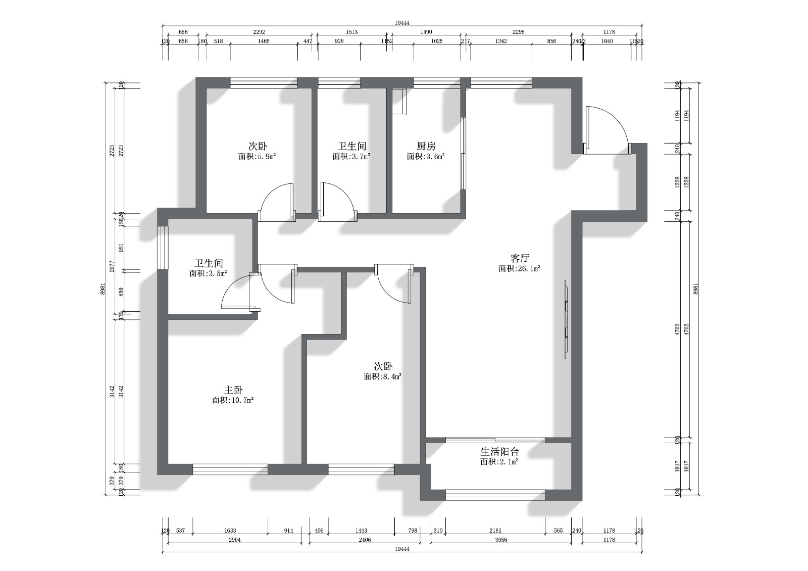 恒扬公园8号法式风格客厅装修效果图