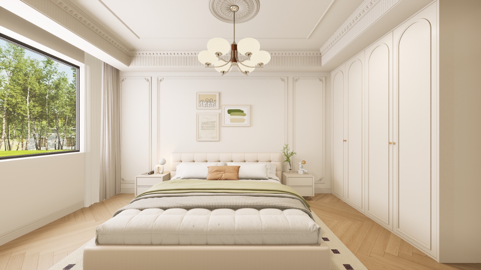 恒扬公园8号法式风格客厅装修效果图