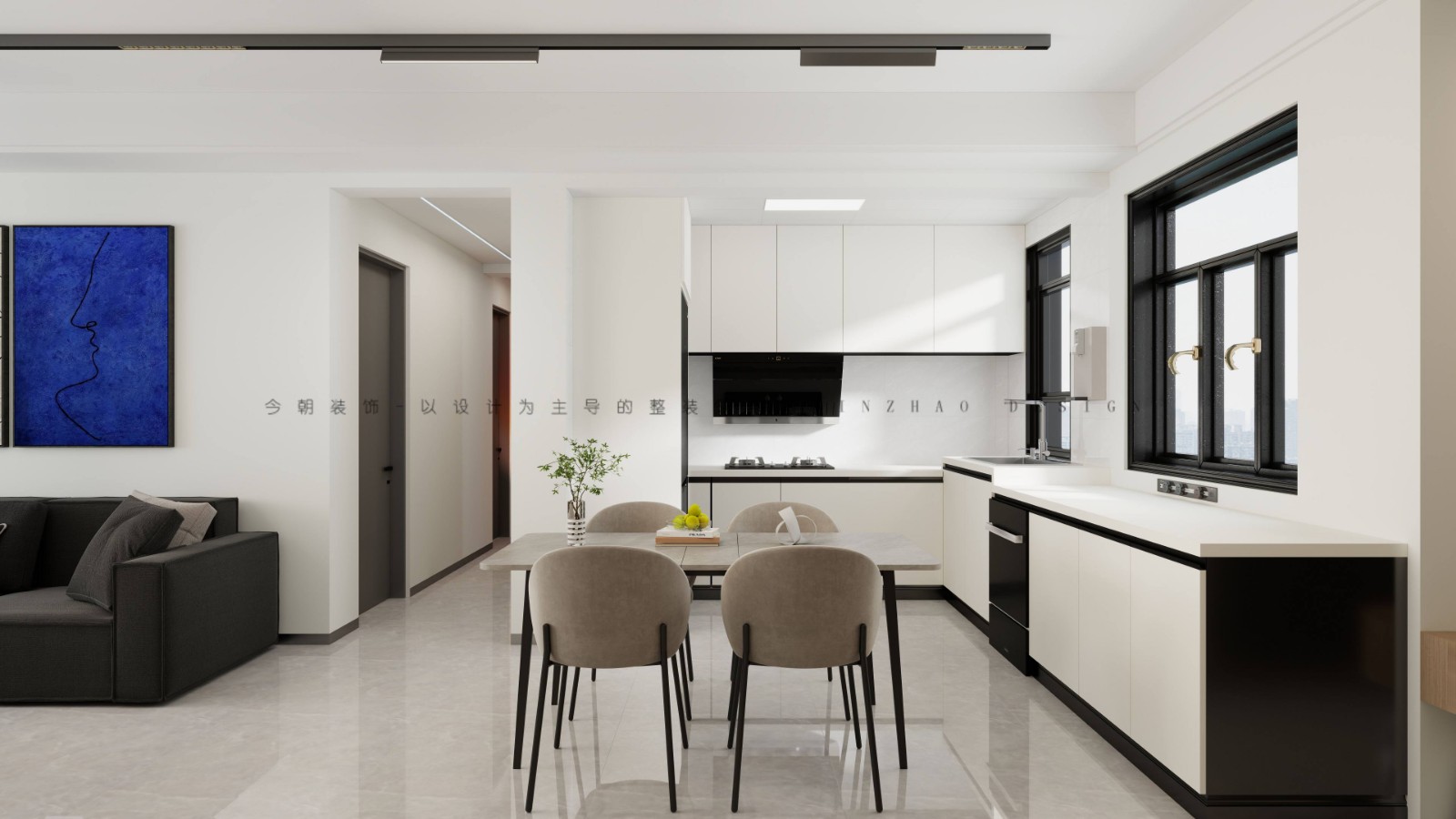 华远昆仑赋现代简约风格餐厅装修效果图