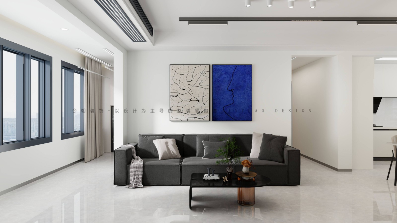 华远昆仑赋现代简约风格客厅装修效果图