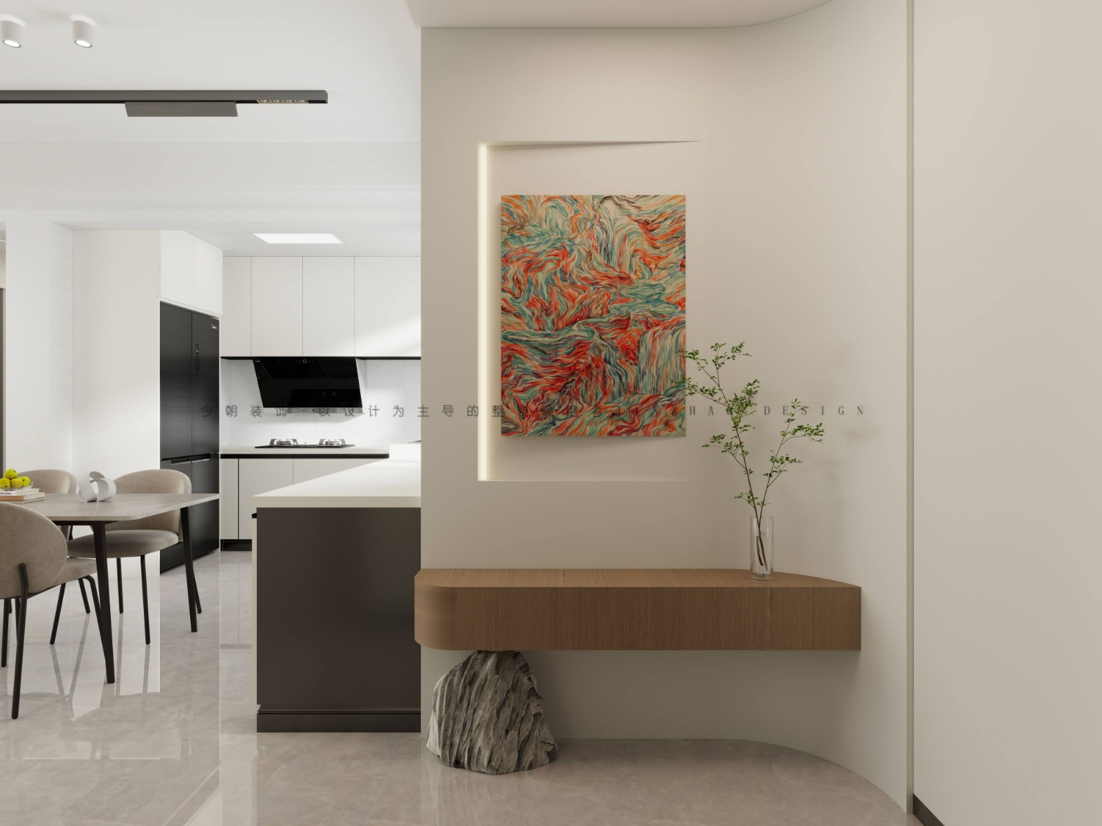 华远昆仑赋现代简约风格玄关装修效果图