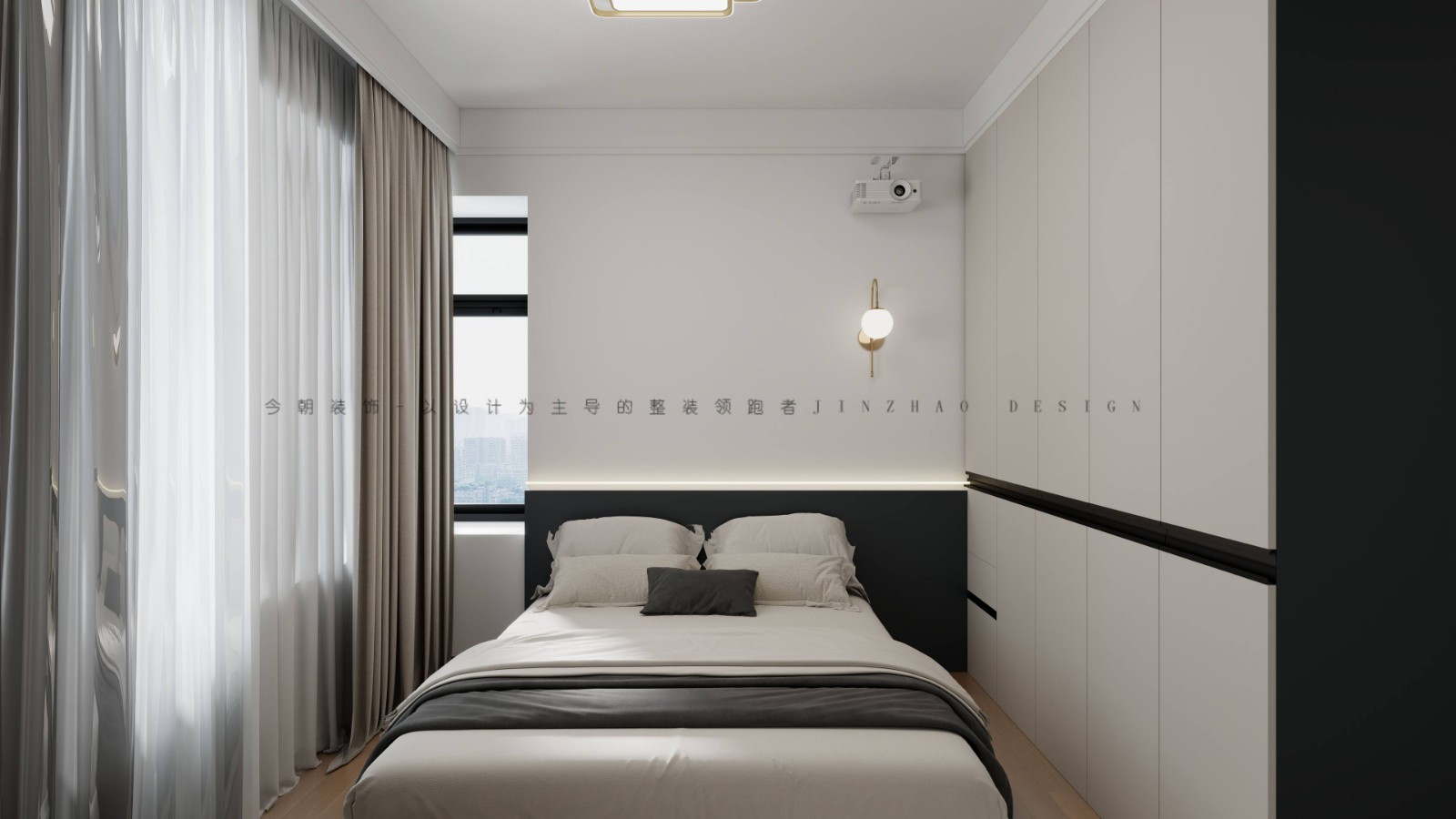 华远昆仑赋现代简约风格主卧装修效果图