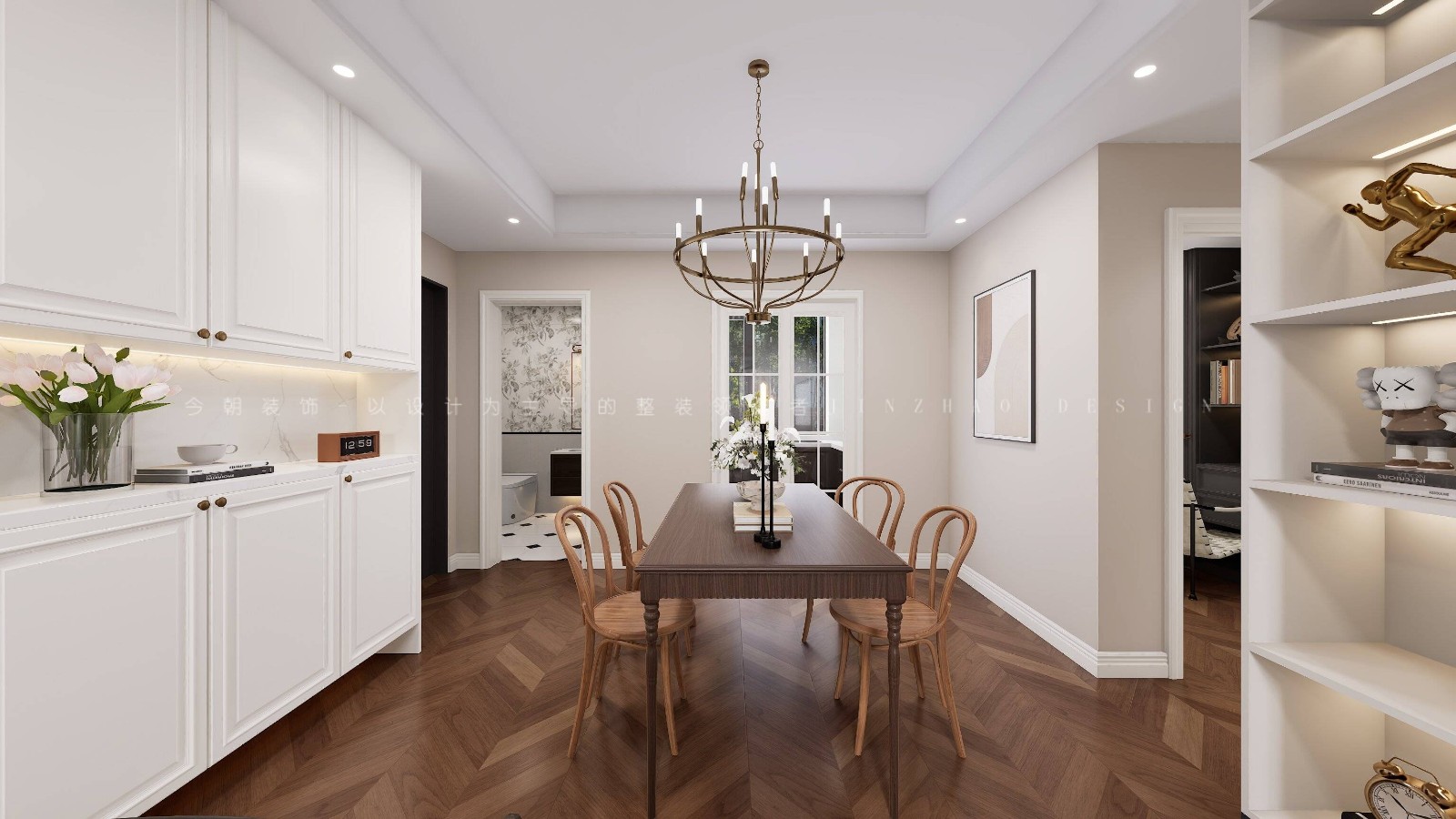 绿城悦园现代简约风格餐厅装修效果图