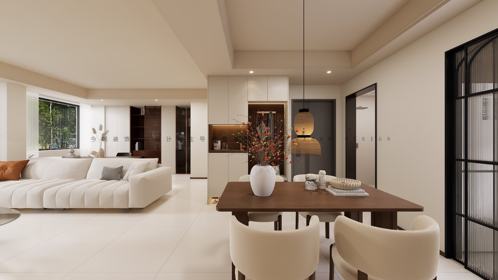 绿城悦园现代简约风格餐厅装修效果图