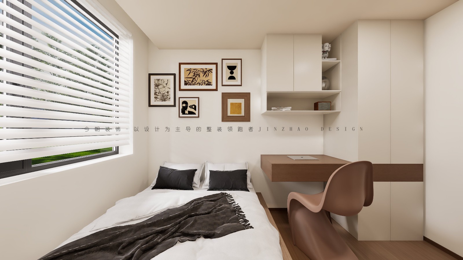 绿城悦园现代简约风格次卧装修效果图