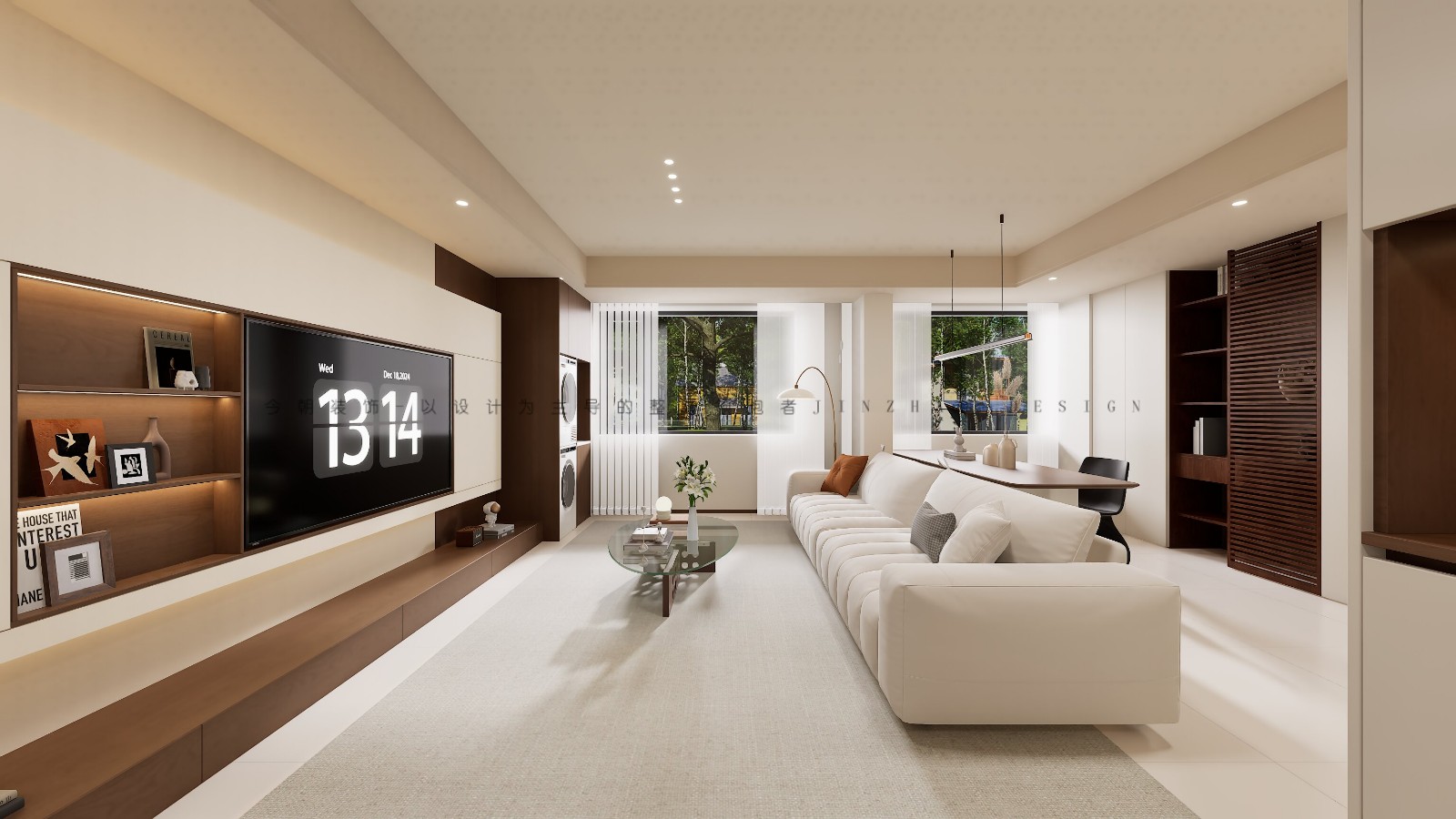 绿城悦园现代简约风格客厅装修效果图