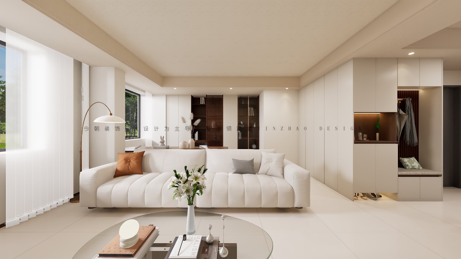 绿城悦园现代简约风格客厅装修效果图