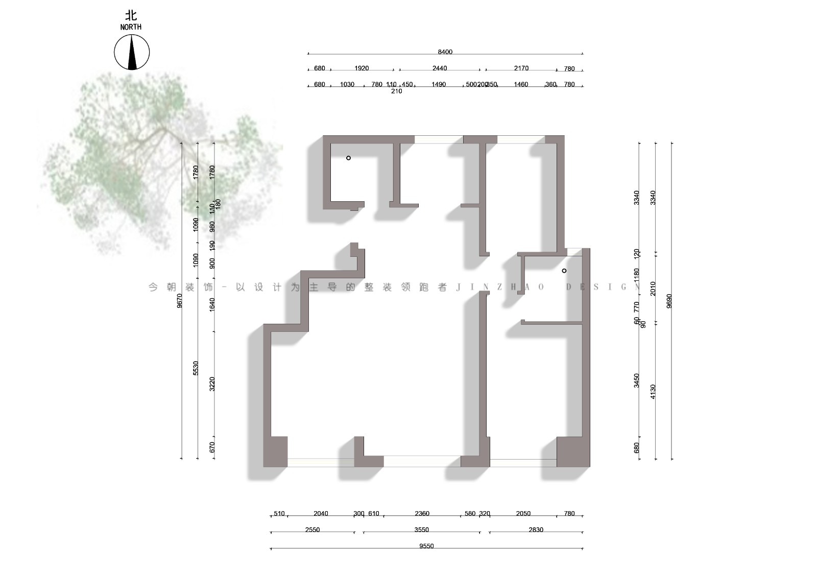 绿城悦园现代简约风格户型图装修效果图