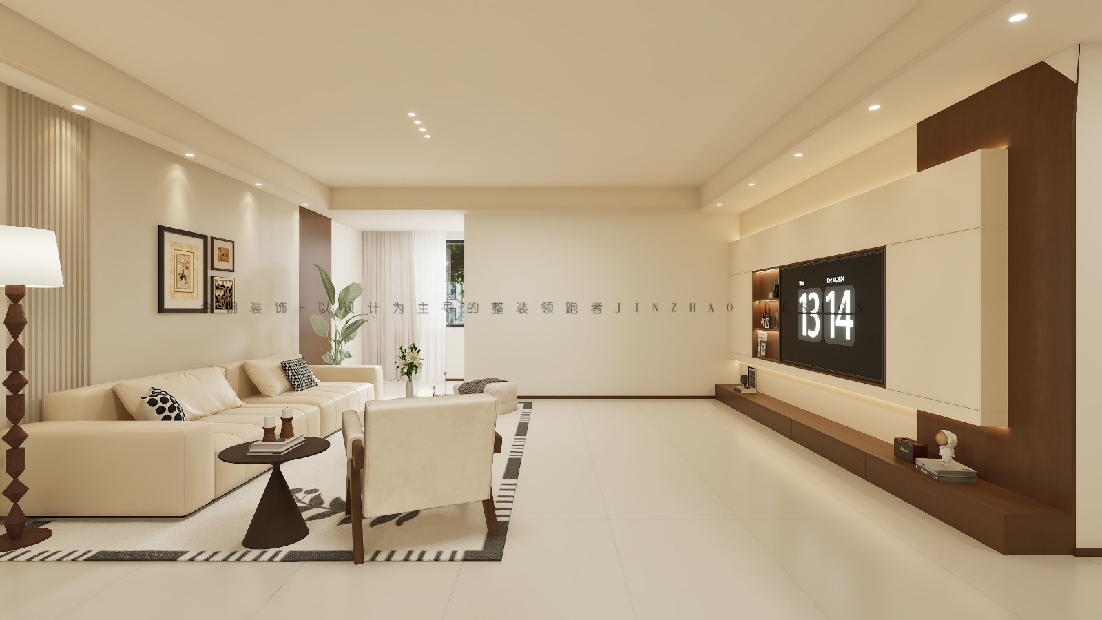 中海正太九章现代简约风格客厅装修效果图